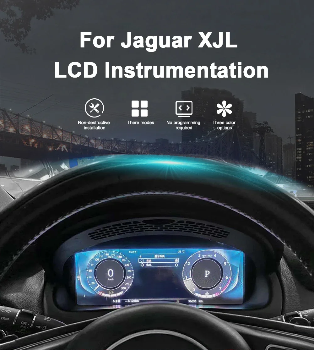 12.3 inch For Jaguar XJ XJL XF XE XFL XEL 2016-2019 liquid crystal Car LCD Digital Cluster Virtual Cockpit Dashboard Instrument 3