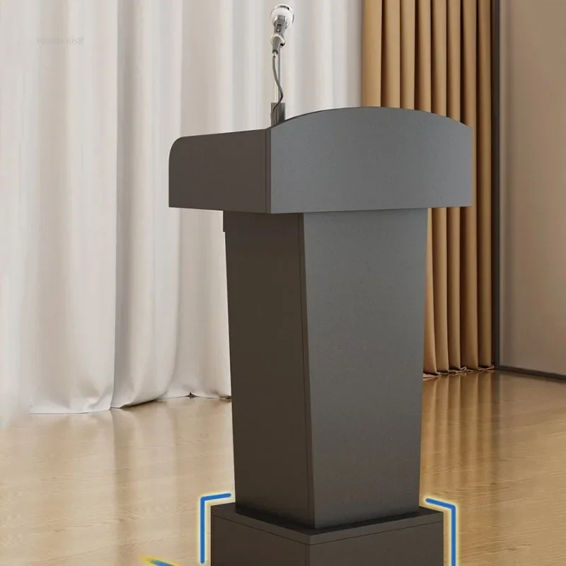 Wooden Podium Speech Table Hotel Welcome Desks Reception Table Shopping Guide Information Counter Host Emcee's Desk