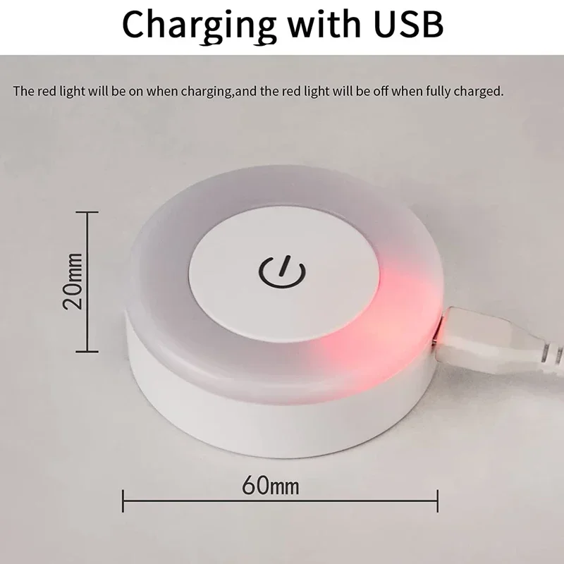 LED Touch Sensor Night Lights 3 Modes USB Rechargeable Magnetic Base Wall Lights Round Portable Dimming Night Lamp Room Decor led night light night light led night lamp