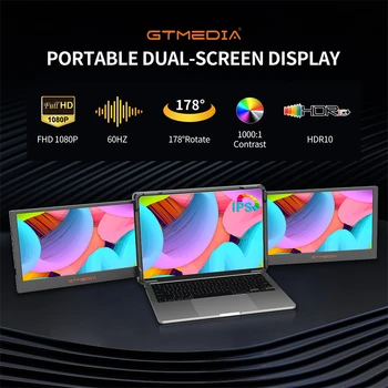 11.6 Inch Portable Monitor Laptop Triple Dual Extender Screen Full View 1920x1080 IPS FHD Folded Display For 13.0-17.3In Laptops 2