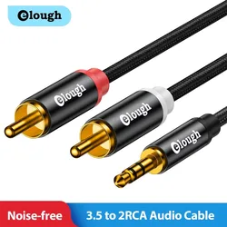 Elough Premium HiFi 3.5mm to RCA Audio Cable Splitter Adapter - 3m (Black)