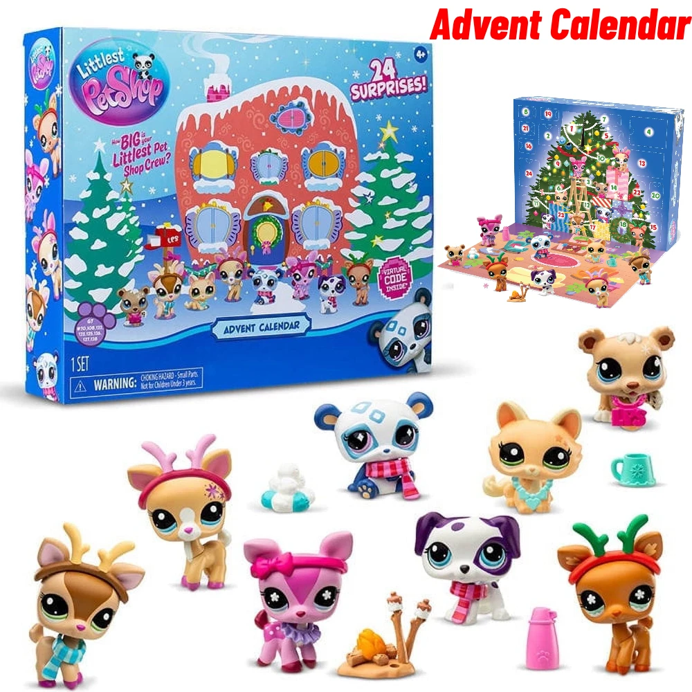 Little Pet Shop Advent Calendar 24 Day Mini Anime Figure Gift Box Christmas Series Toys for Kids