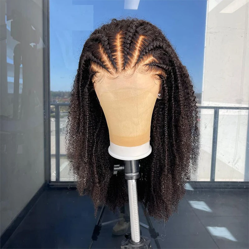 

Natural Black 26inch Deep Part Long Kinky Curly Lace Front Wigs For Women With Baby Hair Glueless Preplucked Daily Wear Wigs