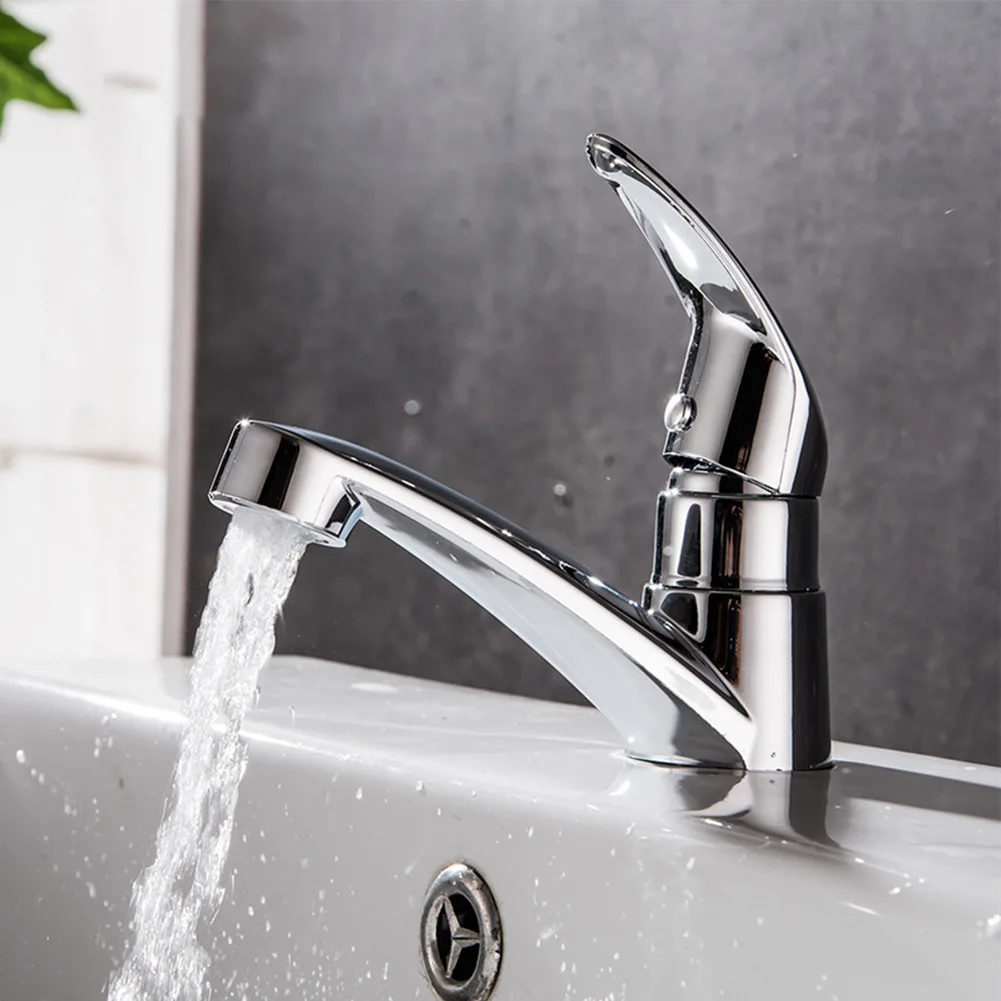 Kitchen Faucets Chrome Deck Mount Bathroom Basin Faucets Zinc Alloy Single Handle Single Cold Sink Water Tap