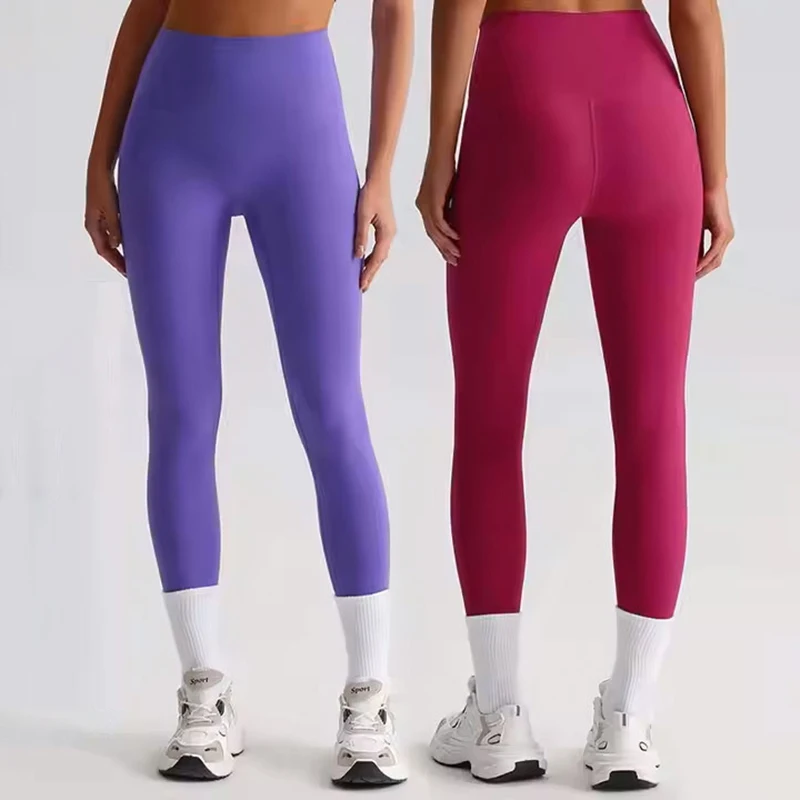 Buttery Soft Spandex Gym Tights Tummy Control Yoga Pants No Camel Toe High Waist Sport Leggings Push Up Running Pants For Women
