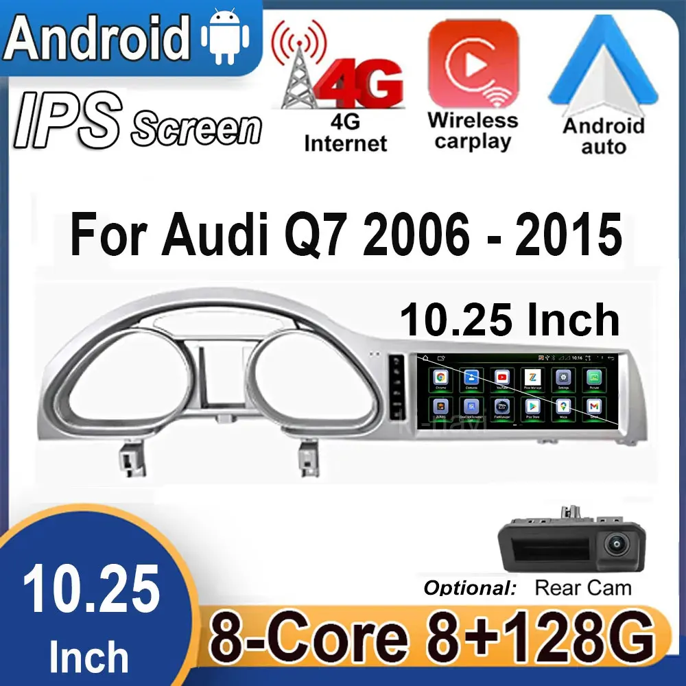 

10.25" 4G+Wifi For Audi Q7 4L 2006-2015 Android 14 Car Radio Video Multimedia Carplay GPS Navigation Android Auto Video