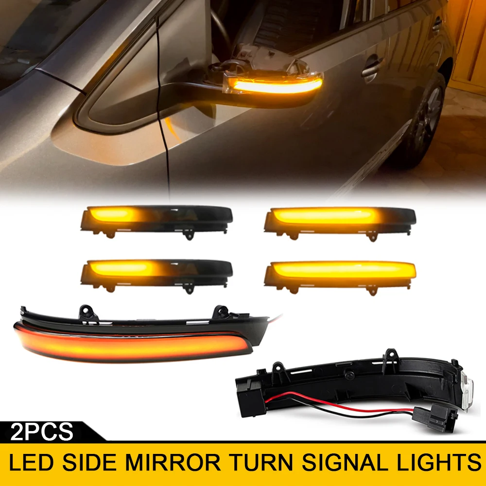 

2Pcs Dynamic Amber Side Mirror LED Turn Signal Lights For VW Polo Golf 4 5 GOL G5 G6 G7 G8 Vento Passat B7 Suran SpaceFox FOX