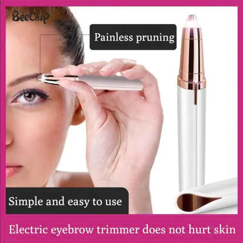 Electric Eyebrow Trimmer Electric Eyebrow Trimmer Battery Model No Skin Damage Lipstick Shaped