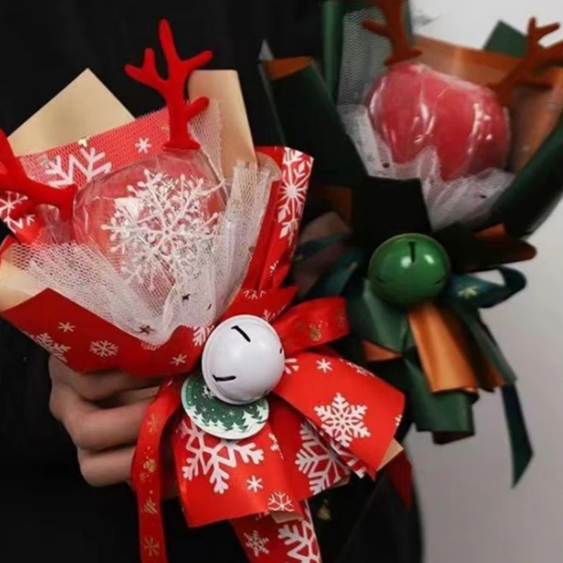 Christmas Wrapping Paper Vintage Kraft Paper Christmas Tree Snowflake Pattern Gift Wrapping Bouquet 1/6pcs