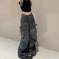 Loose Pocket Jeans Womens Cargo Workwear Camouflage American Style 2025 Autumn Winter High Waist Straight Leg Casual Pants - Image 4