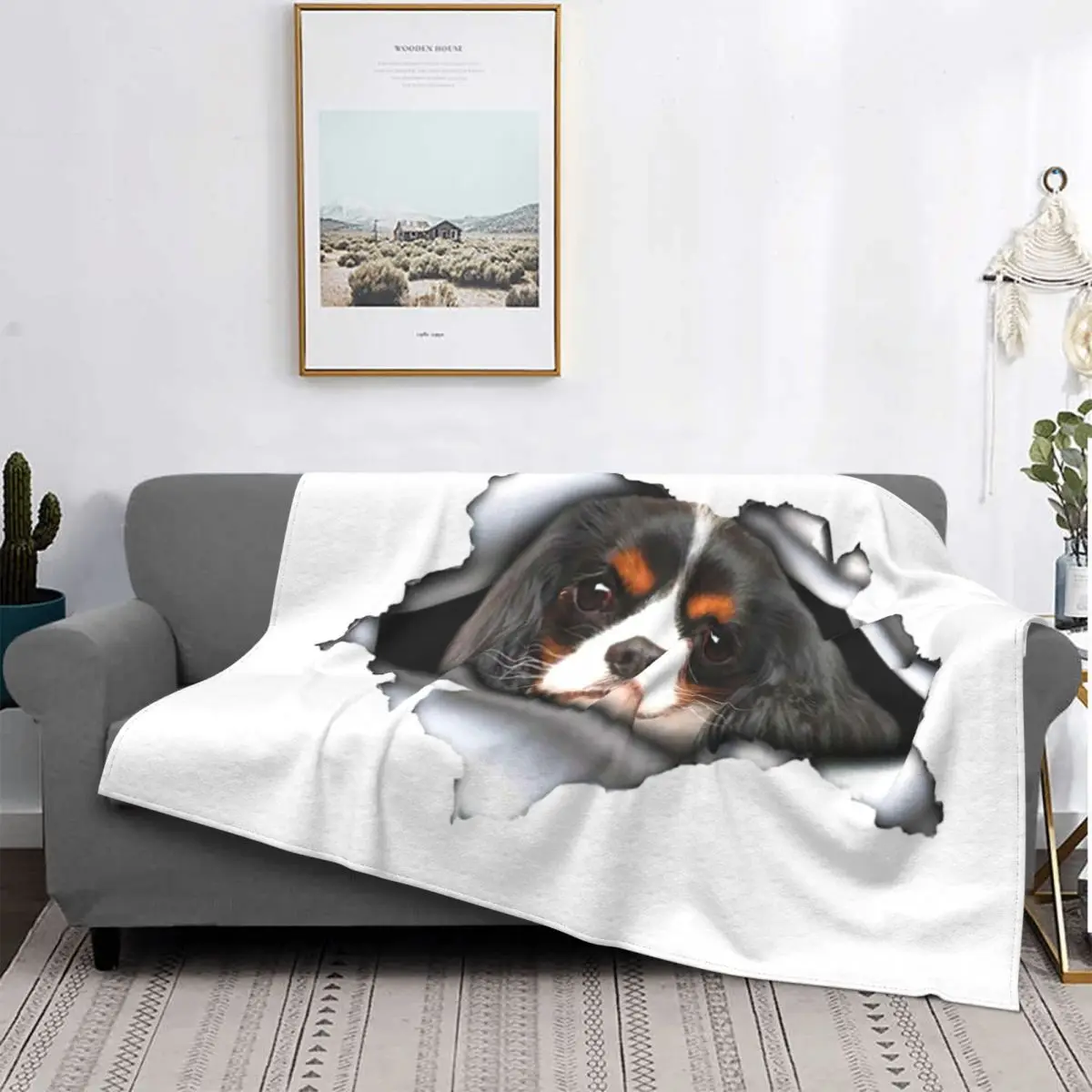 The Cavalier King Charles Spaniel Cute Puppy Coperta Soft Flanella Fleece Warm Dog Throw Coperte Per Car Bed Divano Trapunta