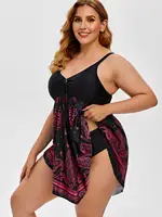 ROSEGAL Plus Size Women's Curve Paisley Handkerchief Padded Modest Tankini Swimsuit - Image 3