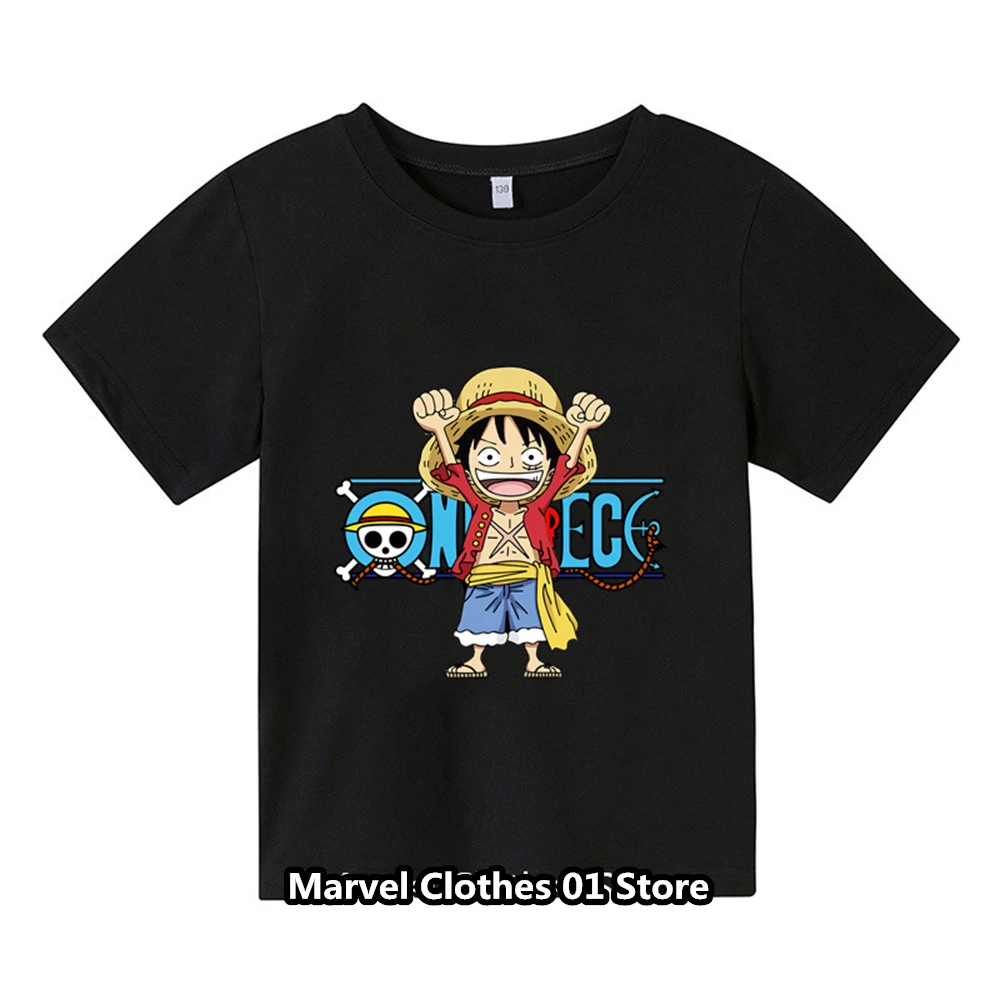 New Summer Short Sleeve Anime One Pieces Printed T-shirt  Children Summer Cool Streetwear Cool Boy Girl Kids Tops 6