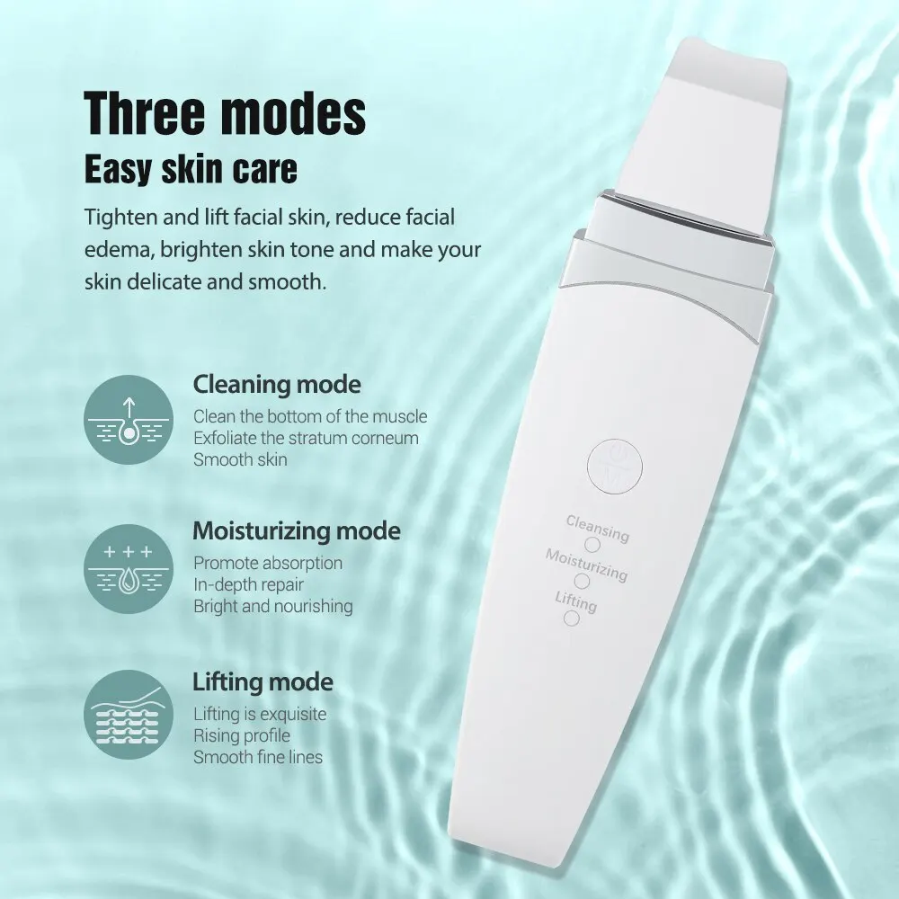 Facial Cleaner Hailicare Ultrasonic Peeling Machine Skin Care Blackhead Cleaning Device Scrubber