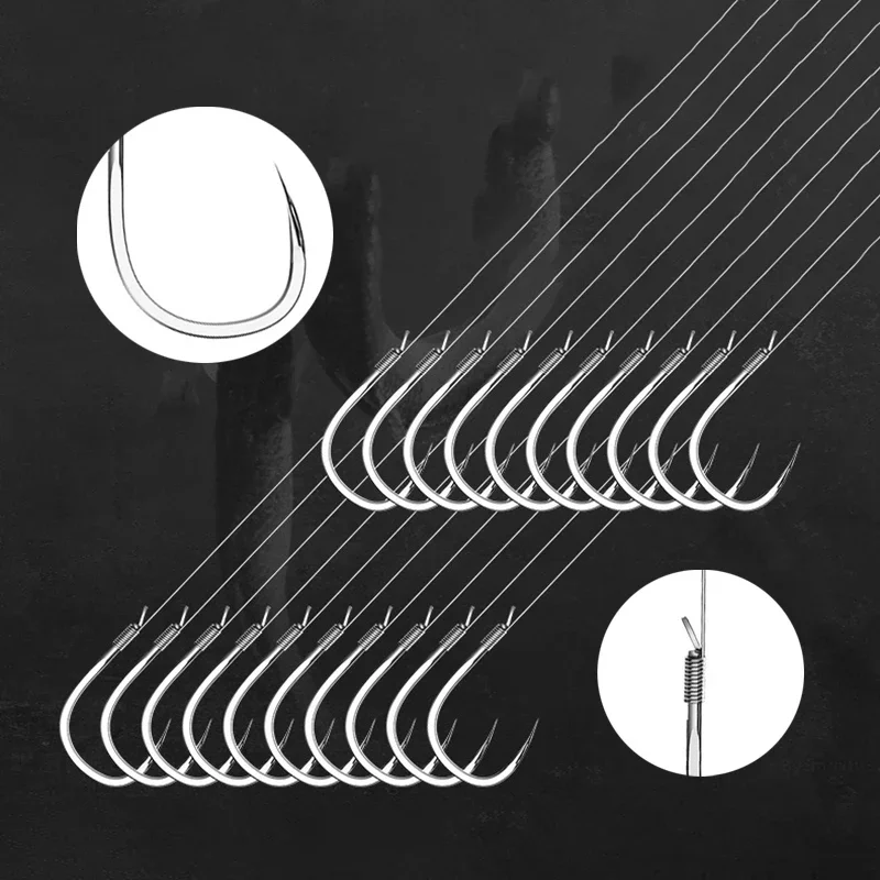 10 زوج خطافات الصيد مع خط اللفاع 45 سنتيمتر مجموعة الكربون الصلب خط صيد مزدوج السنانير الأسماك الشائكة صيد سمك الشبوط