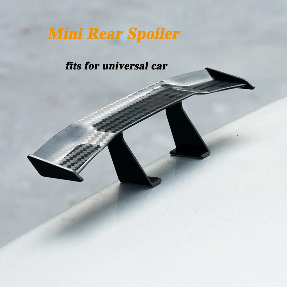 Universal Spoiler Carbon Fiber Look 3D Mini Rear Trunk Wing Boot Lip Spoiler Stickers Car Exterior Funny Accessories Decoration auto sticker car rear wing spoiler