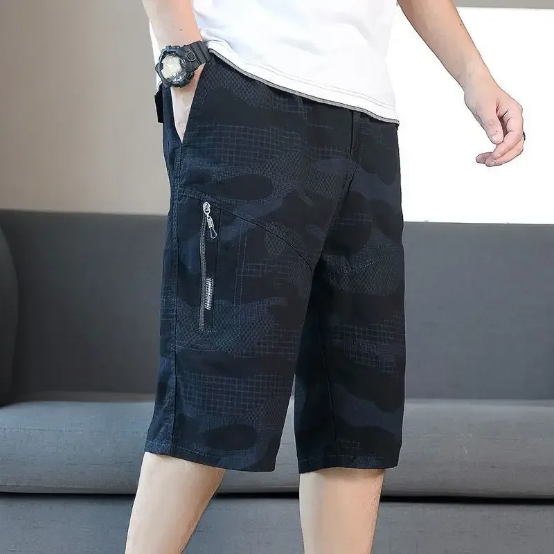 Men Camouflage Cargo Short Pants Printing Cotton Leisure Shorts Fishing Camping Hiking Tactical Bermudas Summer Beachwear XL-6XL