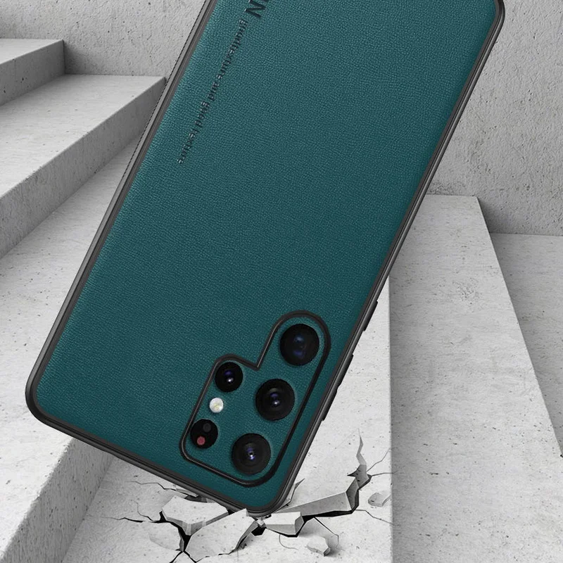 Coque de luxe en cuir et Silicone souple, étui antichoc pour Samsung Galaxy S22 Ultra S21 S20 FE S10 Plus A52 A53 5G_voghion.com