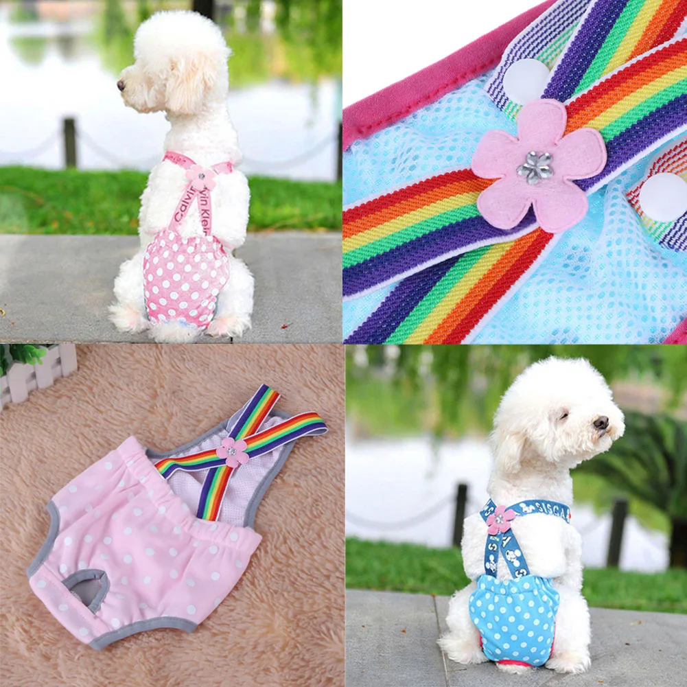 Polka Dot Strap Puppy Panties Washable Dog Sanitary Menstruation Female Puppy Physiological Pants