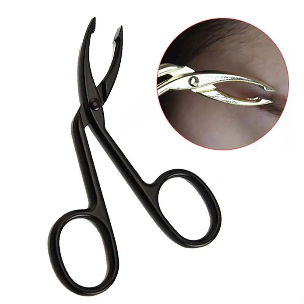 Stainless Steel Elbow Eyebrow Plucking Straight Pointed Clip Scissors Hairs Puller Eyebrow Pliers Tweezers