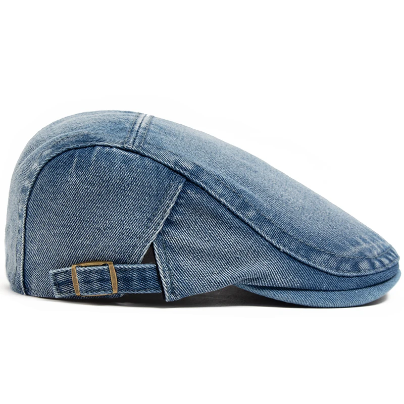 New Denim Cotton Beret Men Vintage Newsboy Cap Spring Autumn Casual Women Visor Fashion Cool Flat Hat Adjustable Berets casual hat beret hat newsboy cap newsboy hat woolen beret