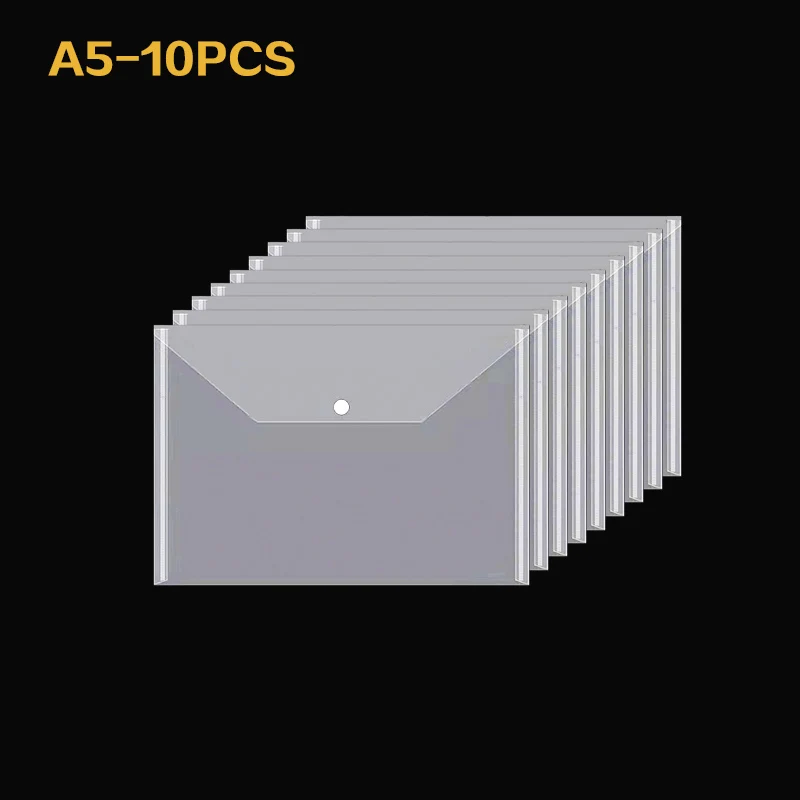 Сумка для папок формату A5 10-50 шт. Прозорий пластиковий водонепроникний тримач для файлів Папір для файлів Офісне приладдя Документи Протектори для аркушів