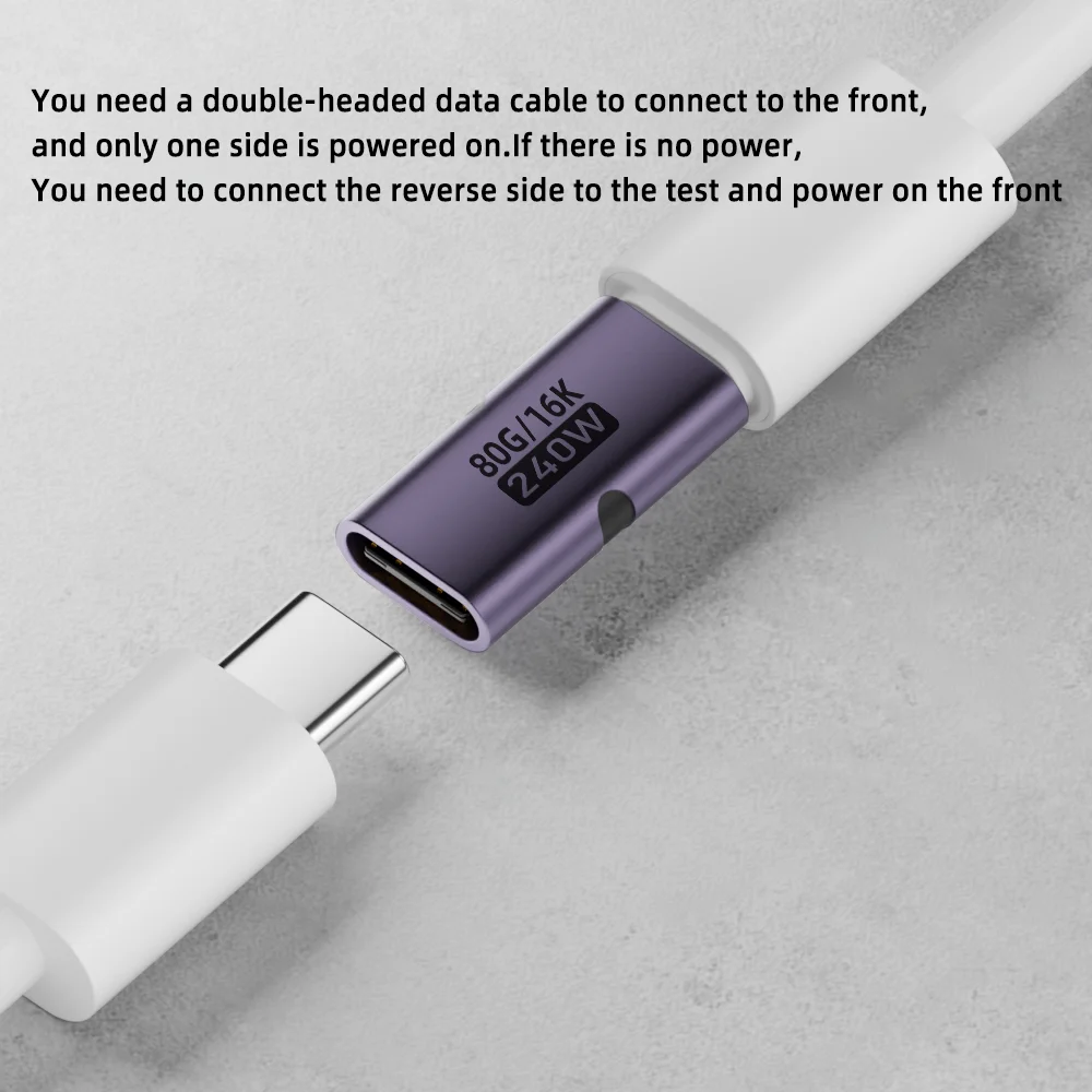 USB C 암-암 어댑터 PD 240W 80Gbps 16K 60Hz 비디오 - 썬더볼트 4/3 맥북 프로/에어 아이패드 USB-C 허브와 호환