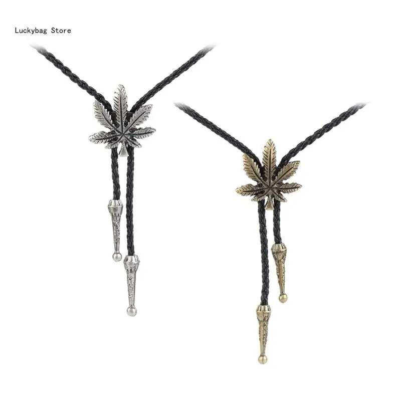 

Elegant Black Bolo Tie with Carving Pendant Edgy Cowboy Necktie Western Tie