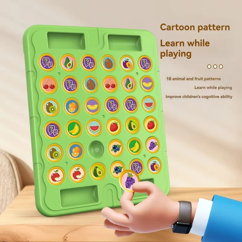 Animal Flip Chess Classic Strategy Board Game Logical Thinking Cognitive Animal Learning Memory Matching Chess Kids Activity Toy