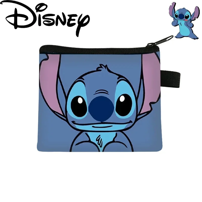 

Disney Cartoon Stitch Wallet Cute Card Bag Girl Mini Change Children's Zipper Storage Bag Small Student Gift Christmas Gift