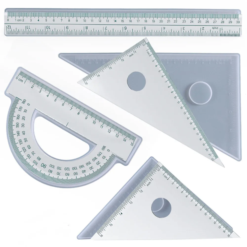 30cm Extended Ruler Protractor Epoxy Resin Silicone Mold Triangle Right Angle Ruler Mould DIY Epoxy Resin Craft Casting Molds