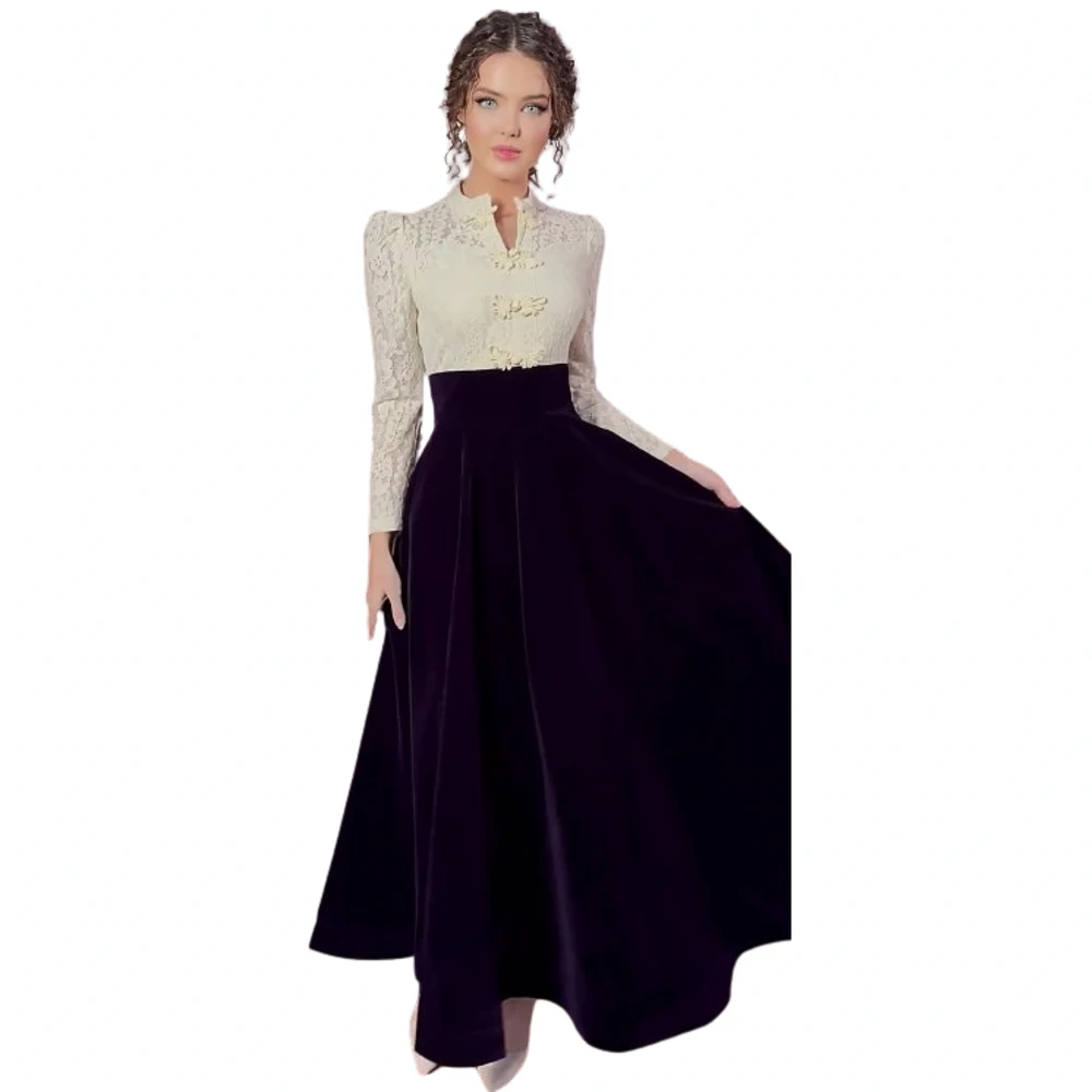 

African Dresses For Women Elegant Polyester Muslim Fashion Abayas Dashiki Robe Kaftan Maxi Dress Turkish Africa 2024 Spring New