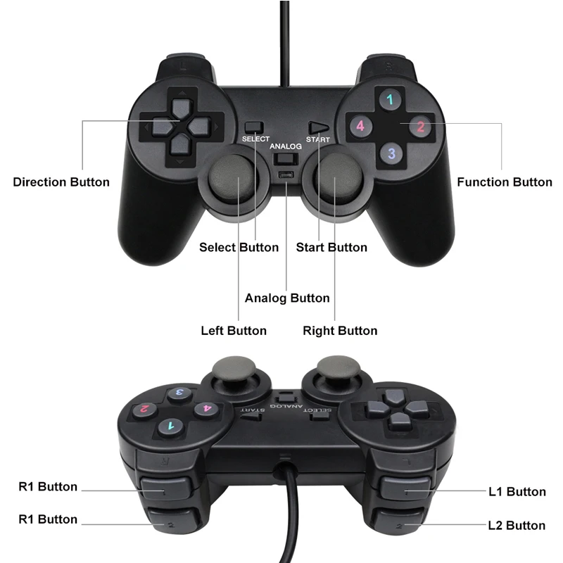 Wired USB PC Controller Game Joystic Gamepad Vibration Joystick For Windows XP/7/8/10 Joypad For PC Windows Computer Laptop - 4