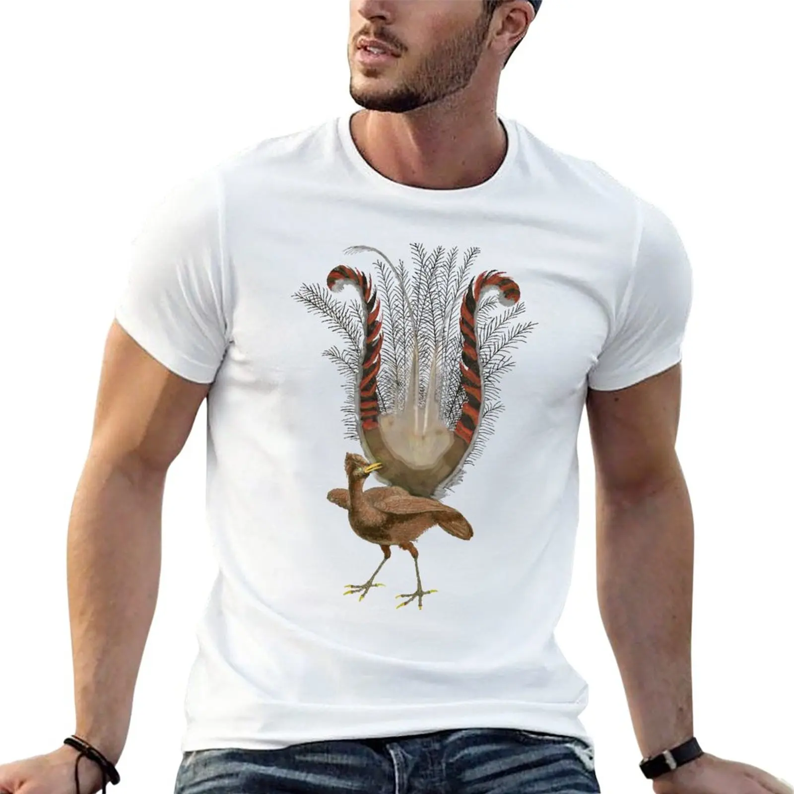 

The Lyre bird. T-Shirt animal prinfor boys blanks shirts graphic tees men clothing