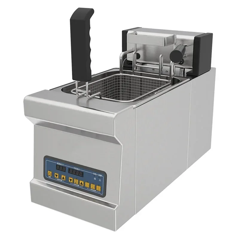 8L Electric Fryer 3000W Electric Deep Fryer Single-cylinder French Fries Fried Chicken Constant Temperature