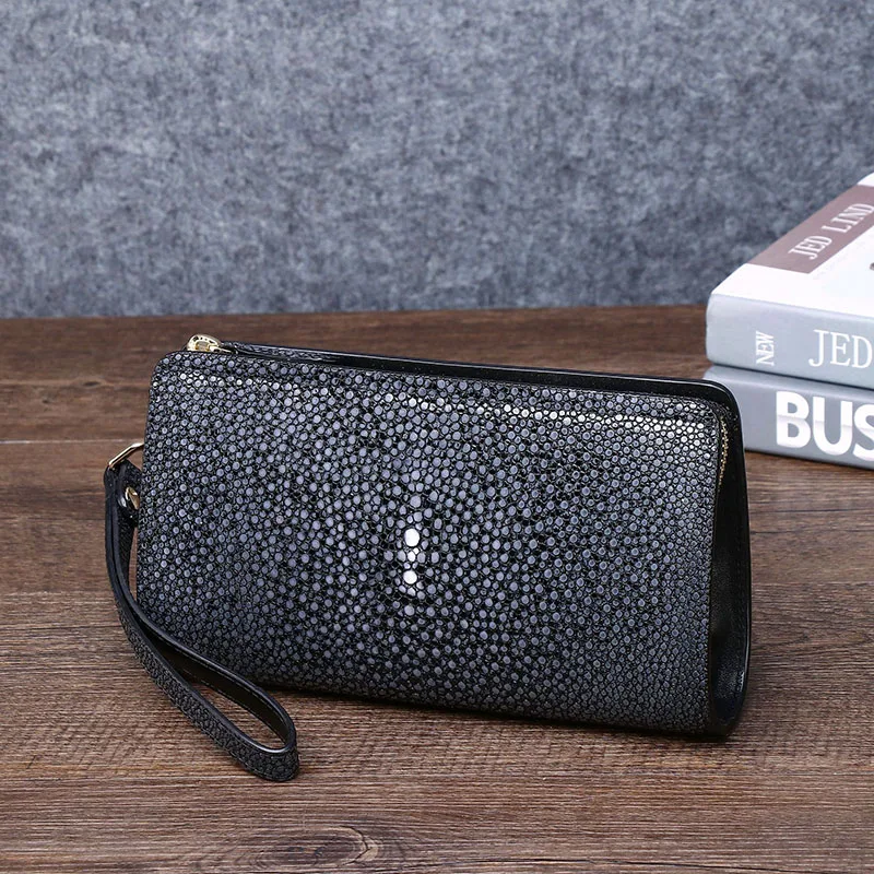 fashionable-new-2024-smooth-pearl-fish-pattern-handbag-genuine-leather-men's-and-women's-wallet-zero-wallet-trend