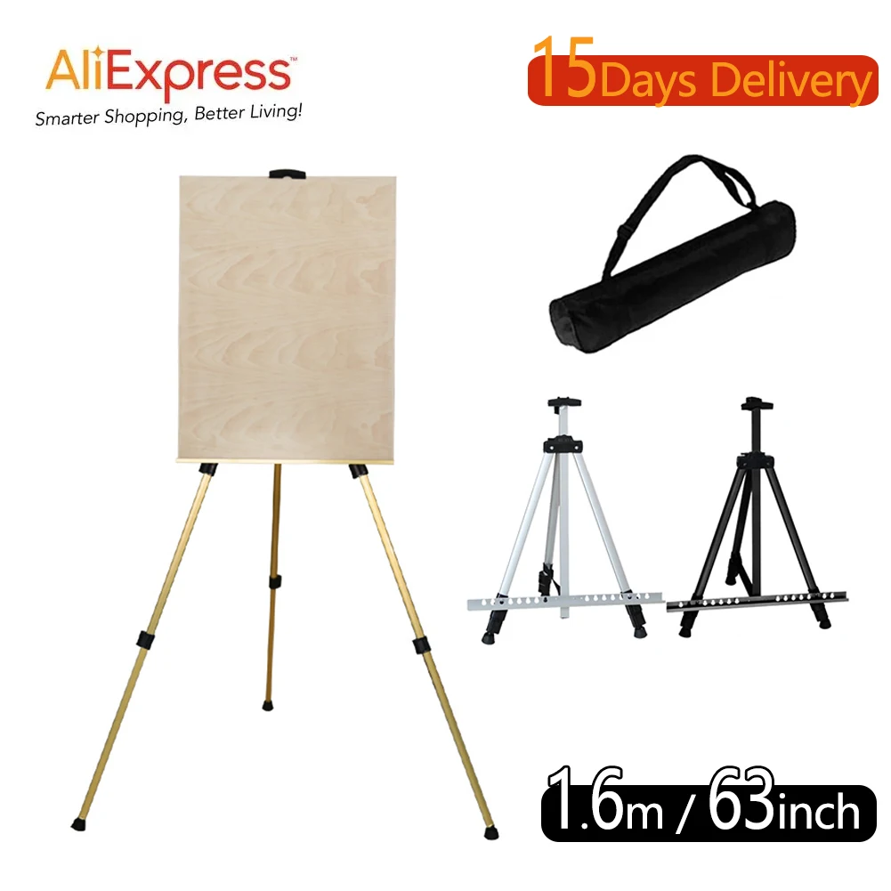 Portable Metal Easel Stand 63 Inch Adjustable Display Travel Easel Thicken Triangle Aluminum Alloy For Artist