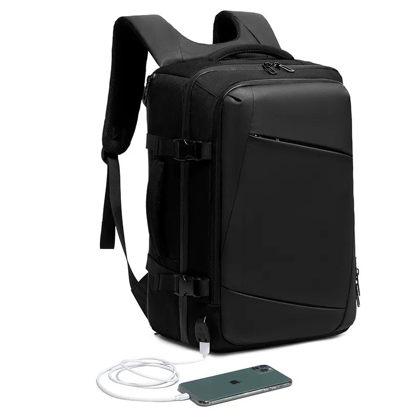 Men's bag, large capacity backpack, 15.6-inch, 16 inch computer backpack, men's shoe compartment, dry and wet separation layer,