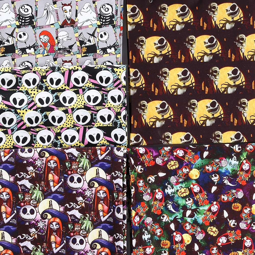 Saldi The Nightmare Before Christmas Tessuto Di Cotone Disney Cucire Vestiti Di Halloween Decor Tessuti Trapuntati Materiale Patchwork Fai Da Te