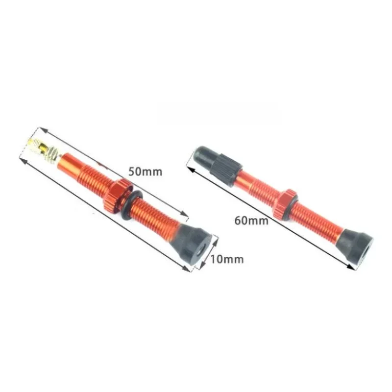 Bicycle Tubeless Valve 1Pair 48mm 60mm Presta Valve for Road MTB Bicycle Tubeless Tires Brass Core Alloy Stem Tubeless Sealant Compatible