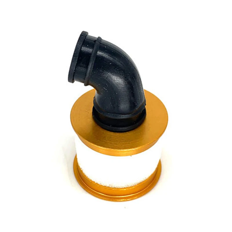 Gros plan sur le filtre à air pour voiture RC 1:10, soulignant la texture de la mousse et les joints.