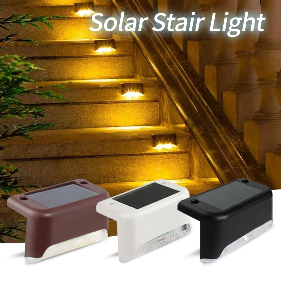 Luz Solar para escaleras al aire libre, lámparas de jardín alimentadas por energía Solar impermeables para barandilla, cubierta, paso, Patio, camino, valla