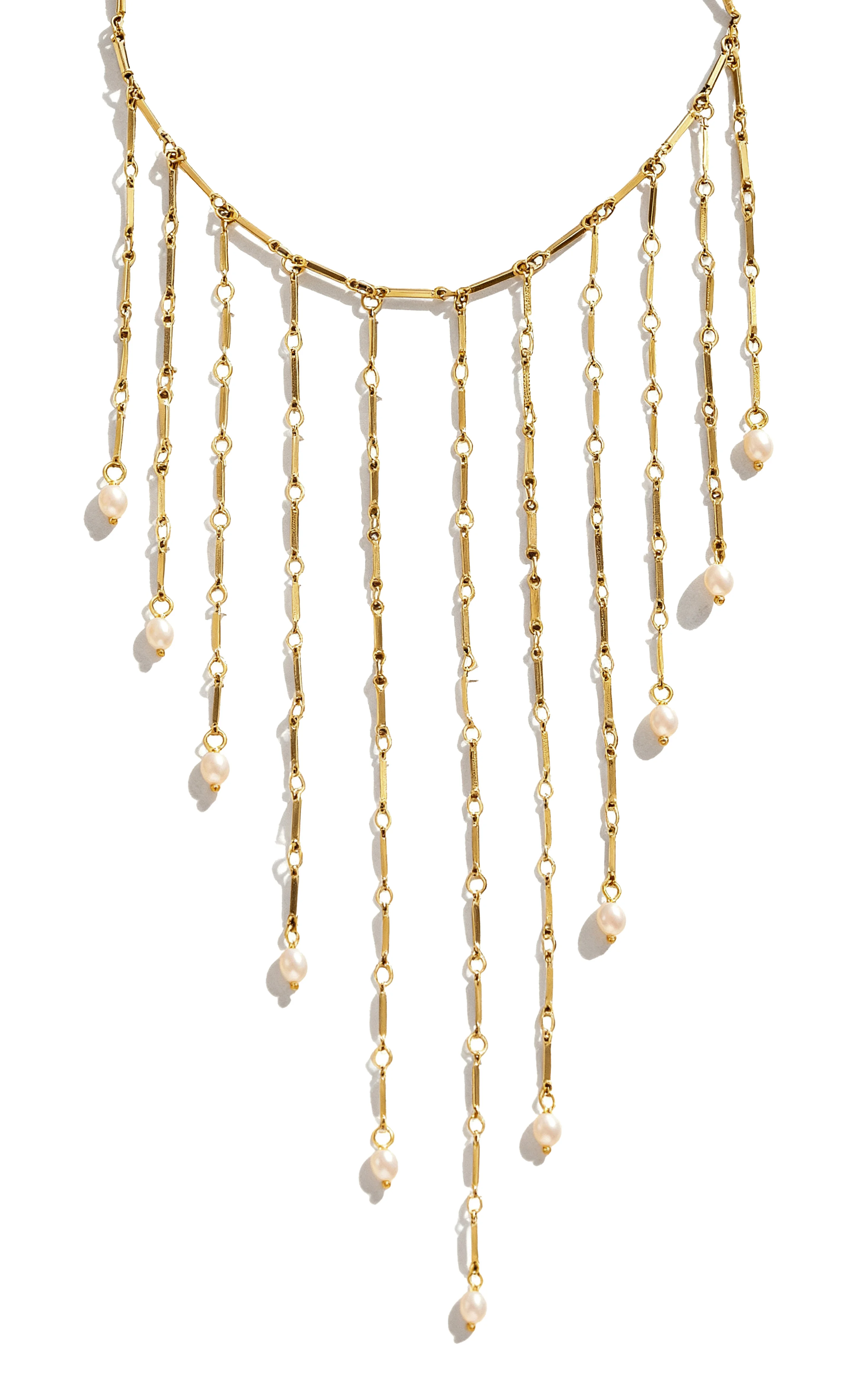 Goldene Silber Natürliche Süßwasser Perle Halskette frauen Edelstahl Vergoldet Lange Quaste Halsband Femme Elegante Schmuck
