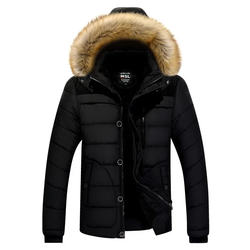 thumbnail image 1 of Abrigo de invierno cálido con capucha para hombre, abrigo de lana de 20 grados, abrigo de invierno cálido, nueva llegada, chaqueta con capucha informal para hombre, parka ajustada, 1 of 5