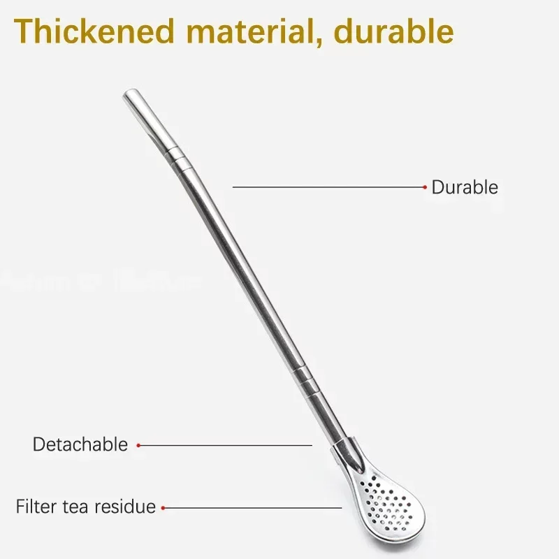Straw Spoon Long Handle Mixing Yerba Mate Stainless Steel Bombilla Filter Teaspoon Coffee Stirring Spoon Bar Accessories 1Pc drinking straws,tea filter,metal straw set,glass straw set,straw accessories