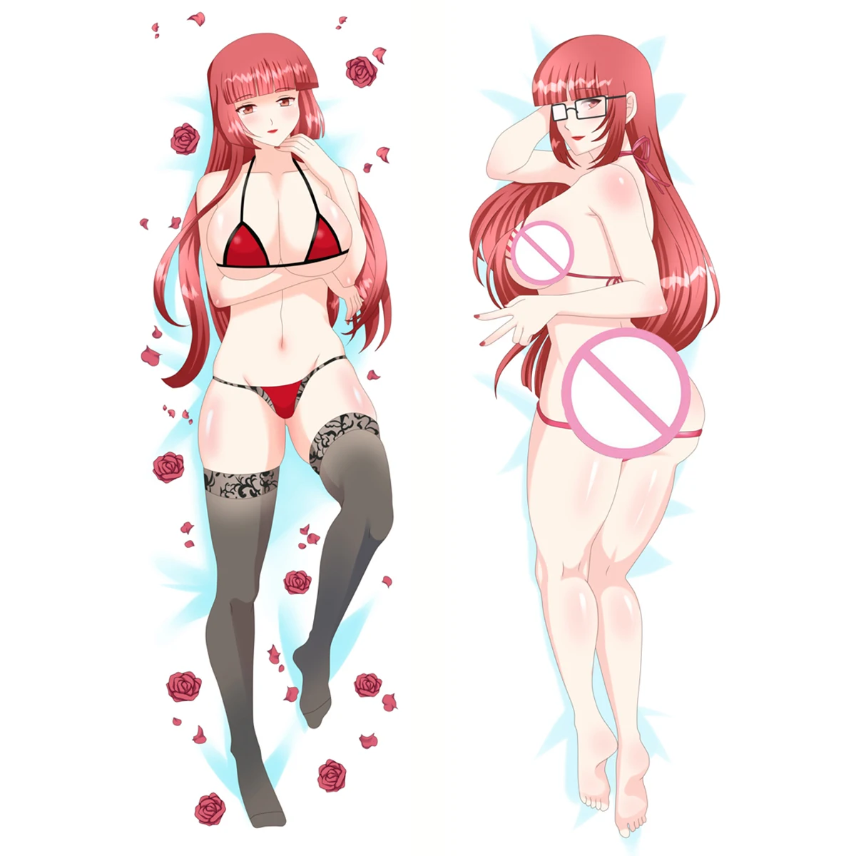 

Mature Woman Dakimakura Body Pillow Red Hair Cosplay Cushion Cover Printed Anime Decorative Throw Long Pillowcase