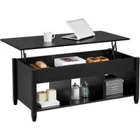 47.5in Lift Top Coffee Table with Hidden Compartment & 3 Cube Open Shelves for Living Room, Office. Lift Up Center Coffee Table 2