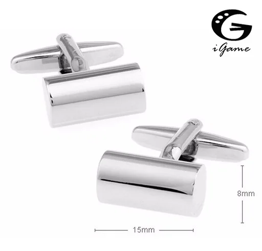 Чоловічі запонки iGame оптом, поліровані блискучі циліндричні запонки оптом і в роздріб