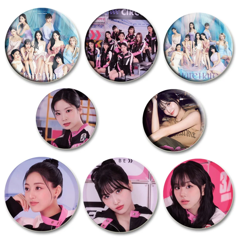 Korean Girl Group TWICE Handmade Pin Round Snap-in Brooches for School Bag Backpack Accessories Badge Fans Collect Gifts