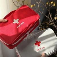 Health Medicine First Aid Kit Oxford Cloth Portable Travel Storage Emergency Kit Tote Bag Outdoor Medical Bag Storage Case Red - Image 2